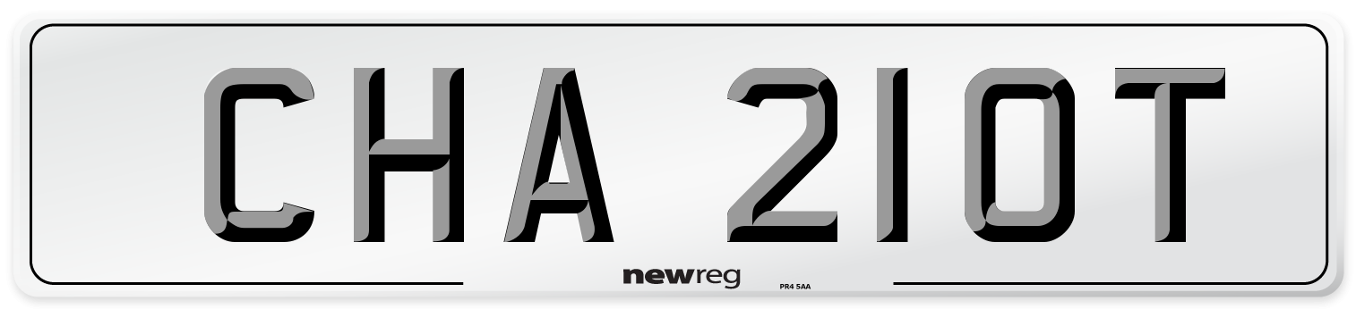 CHA 210T Number Plate from New Reg